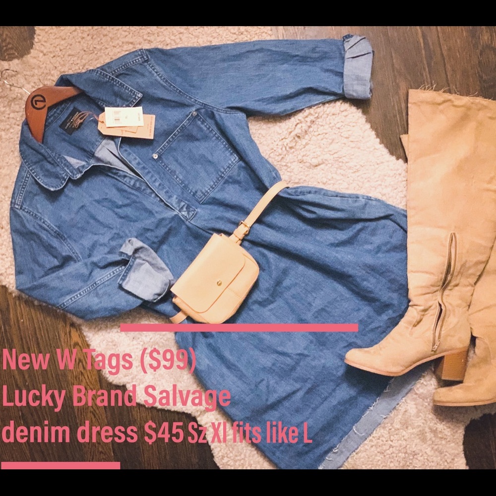 Lucky brand denim dress. Thick raw denim.